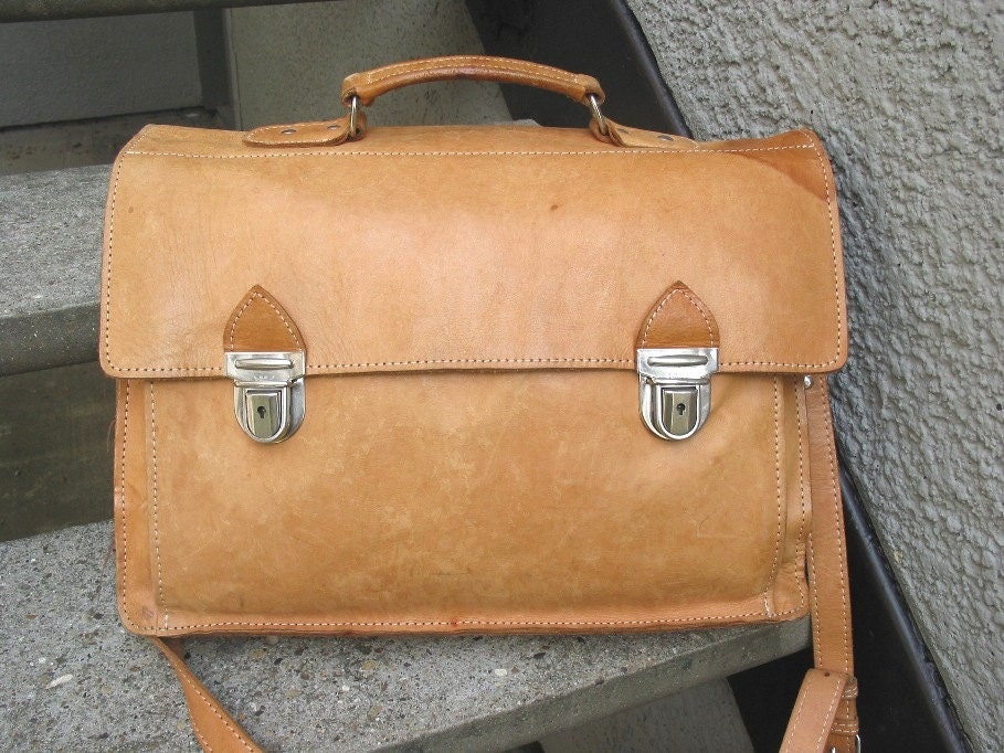 tan briefcase