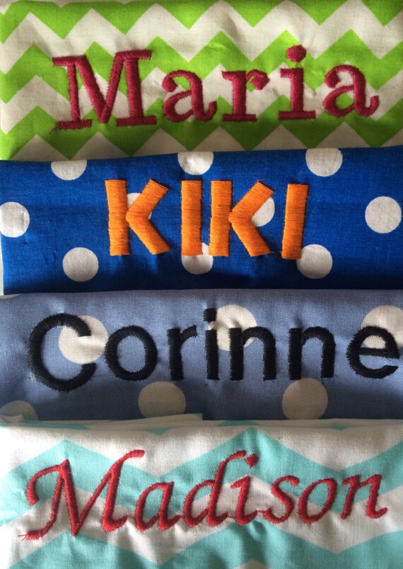 Machine Embroidered Name Monogramming