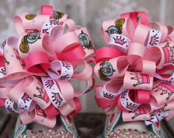 Princess Shoe Bows or Pigtail bows