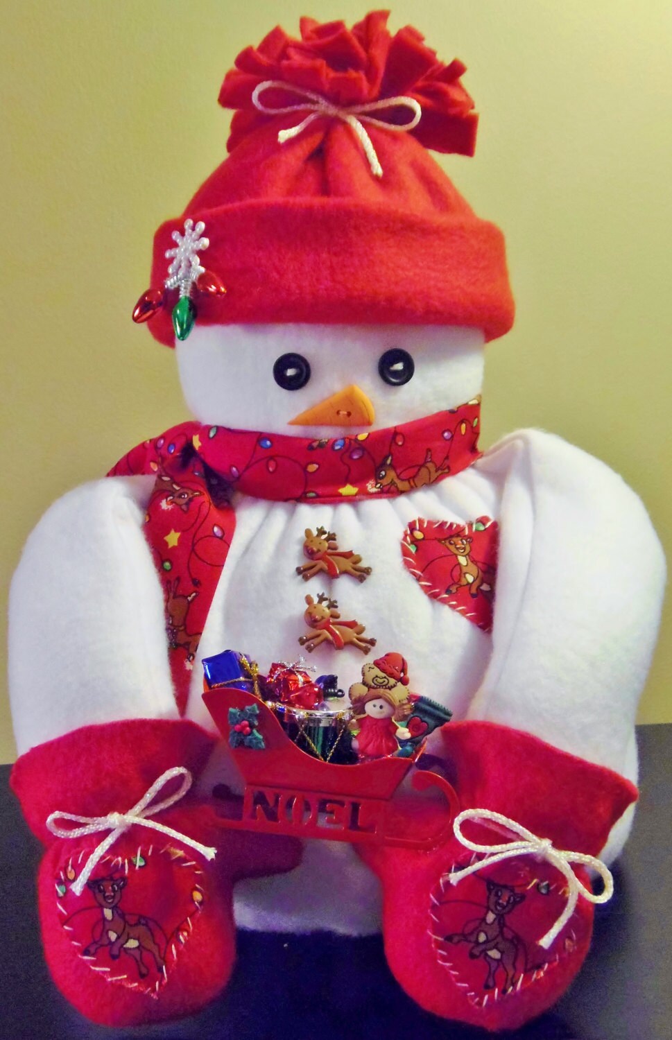 Snowman with Reindeer Scarf