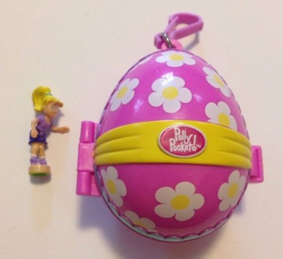 Items similar to Vintage Polly Pocket Egg Hunt Pink Easter Polly Figure