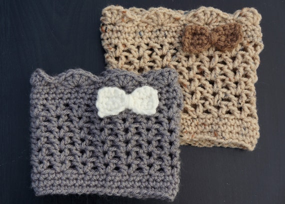 Scalloped Lace Boot Cuff With Bow Scalloped Boot Socks With