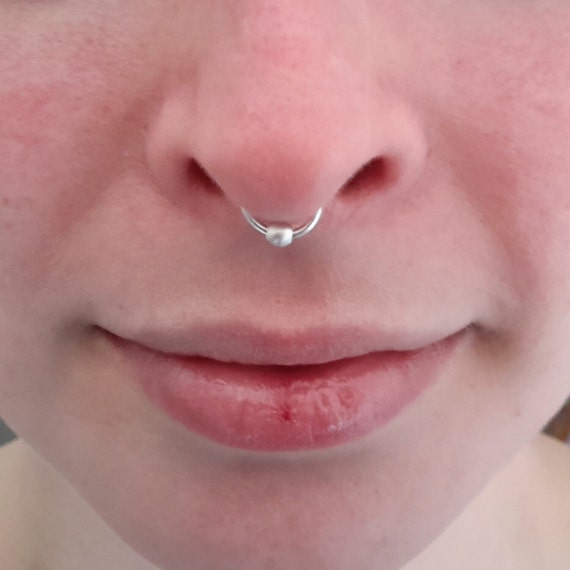 Fake Septum Ring Ball Closure Look Fake Bcr By Catscuriosityshop