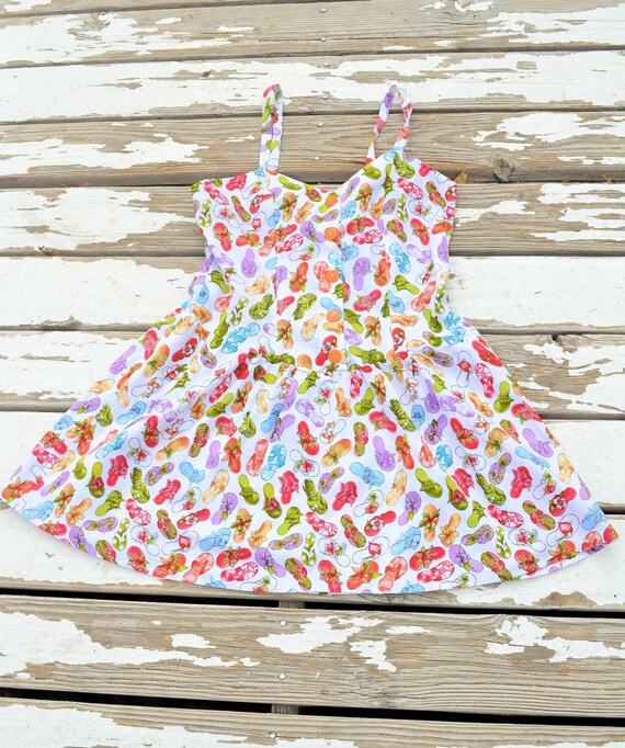 Sundress flip flops summer Sundress spring by TheDustyMoose