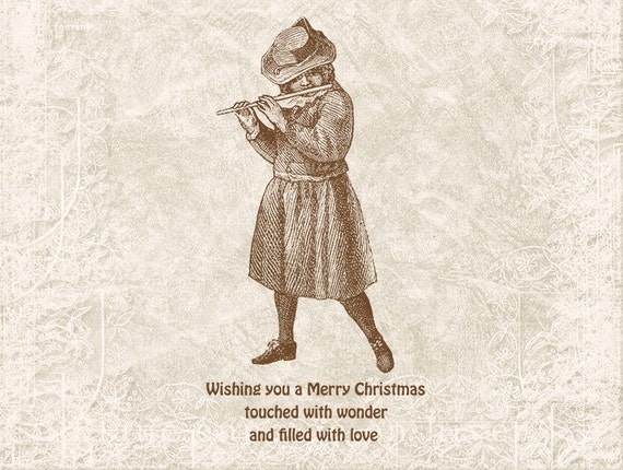 Digital Victorian Boy Holiday Illustration - Antique Vintage Winter Boy - Boy Printable Download -  Illustration INSTANT DOWNLOAD