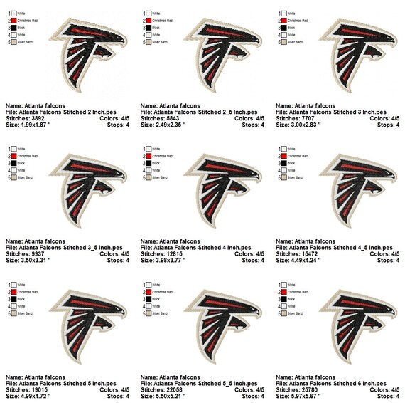 ATLANTA FALCONS Embroidery Designs Set Instant by candines on Etsy