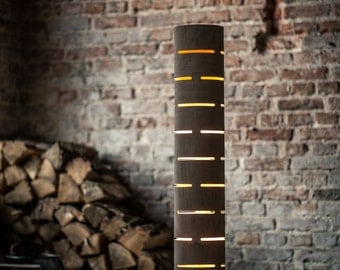 Floor lamp #1 from bent plywood with natural wood texture, birthday present, gift
