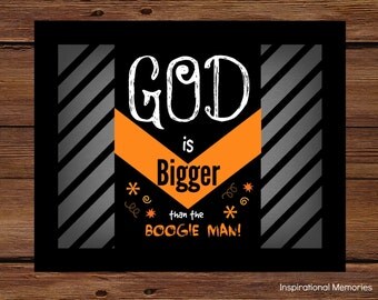 halloween print framed christian god is bigger than the boogie man 85 - Christian Halloween Decorations halloween print framed christian god is bigger than the boogie man 85 - Christian Halloween Decorations
