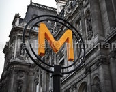 MÃ©tropolitain Paris Subway Sign Romantic Paris Architecture Fine Art Photography Black and White