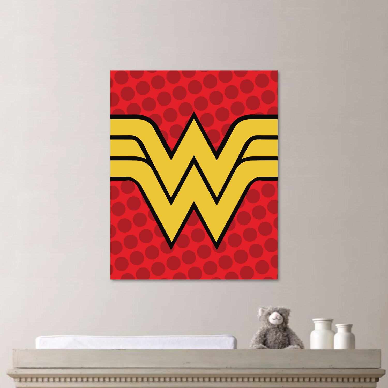 Wonder Woman Superhero Logo Single Print by RhondavousDesigns2