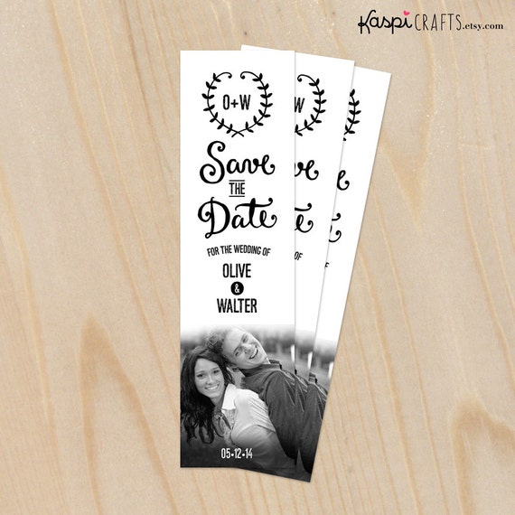 Save the date bookmark rustic wedding DIY printable by KaspiParty