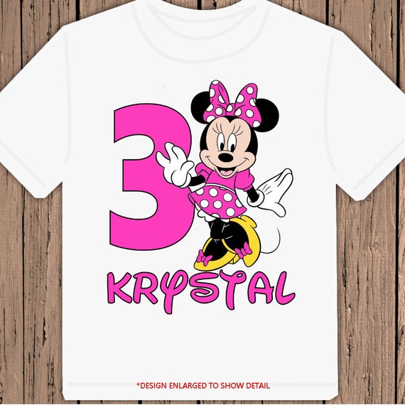 Pink Minnie Mouse Birthday personalized t-shirt shirt