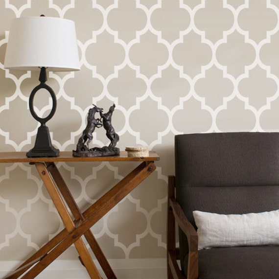 Moroccan Beige PEEL & STICK REPOSITIONABLE Fabric Wallpaper