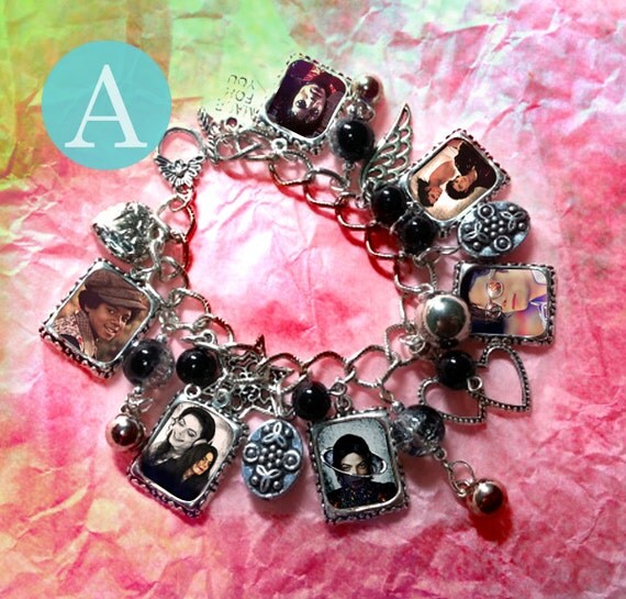 Michael Jackson Charm Bracelet Necklace by VoDoFad on Etsy