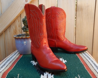 Vintage Cherry Red Women's Cowboy Boots Size 4 Pocono Western Brand