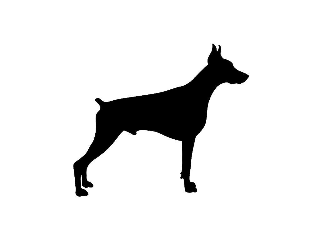 Doberman Pinscher v1 Dog Breed Silhouette Custom Die Cut Vinyl