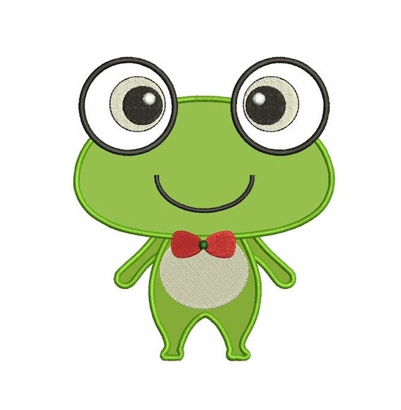 Download Cute Frog Applique Machine Embroidery Digitized Design Pattern