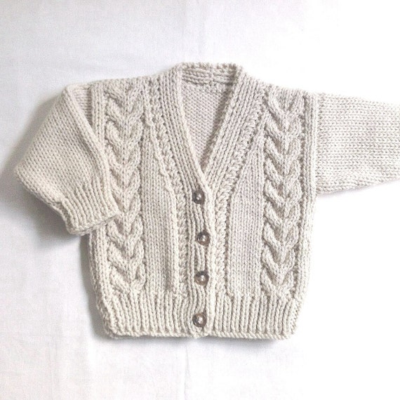 Infant Aran cardigan 6 to 12 months Baby clothing Baby