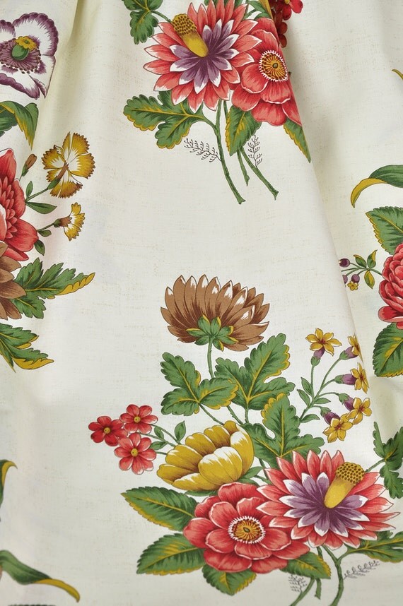 Historical Floral Quilt Fabric Remnant WINTERTHUR MUSEUM Large