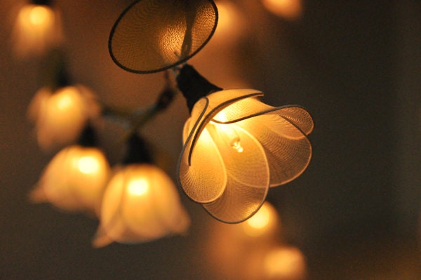 20 White Flower String Lights for Party Wedding and