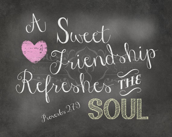 Friendship Scripture Chalkboard Printable INSTANT by StorybookBarn