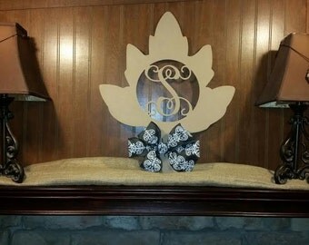 Wooden Monogrammed Fall Maple Leaf Home Decor/ Wall Hanging
