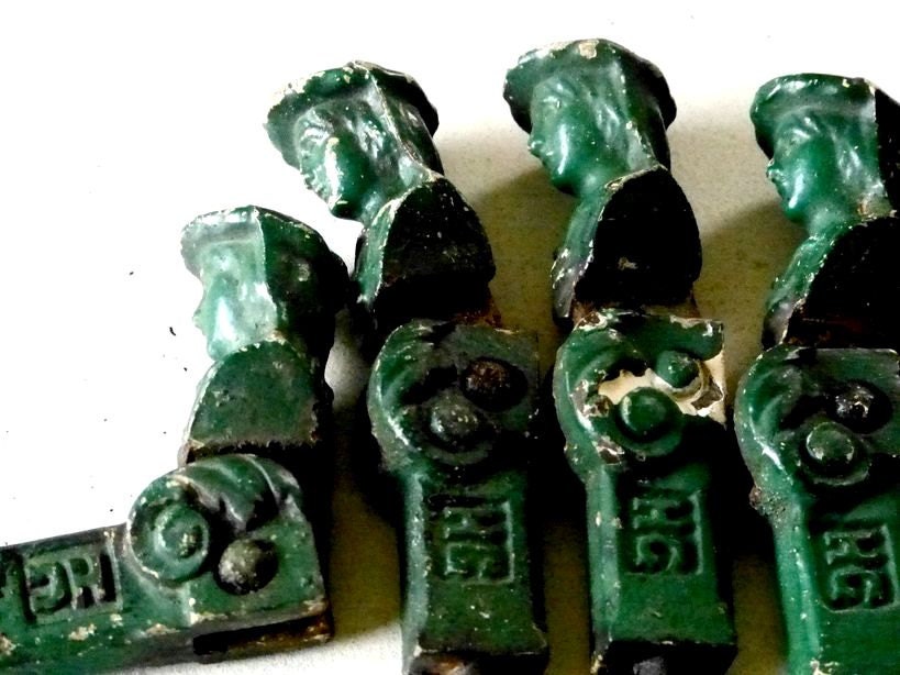 Pair of Antique French Figural Shutter Dogs Window Shutter Hardware