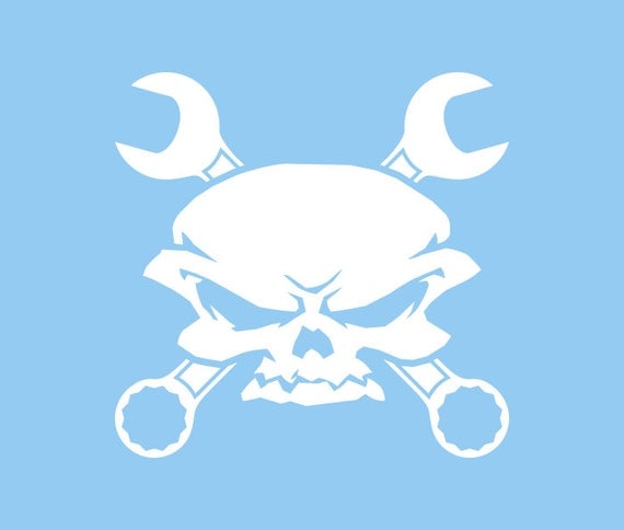 Skull+and+Cross+Pistons Skull & Cross Wrenches/Skull and Cross Pistons - decal sticker vinyl ...