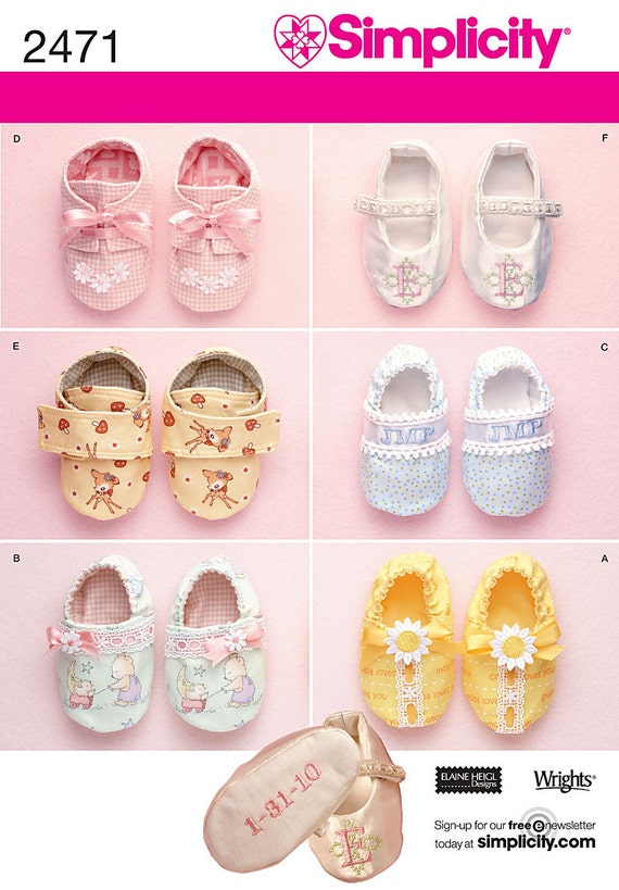 Simplicity Sewing Pattern 2471 Baby Shoes from KlinesCorner on Etsy Studio