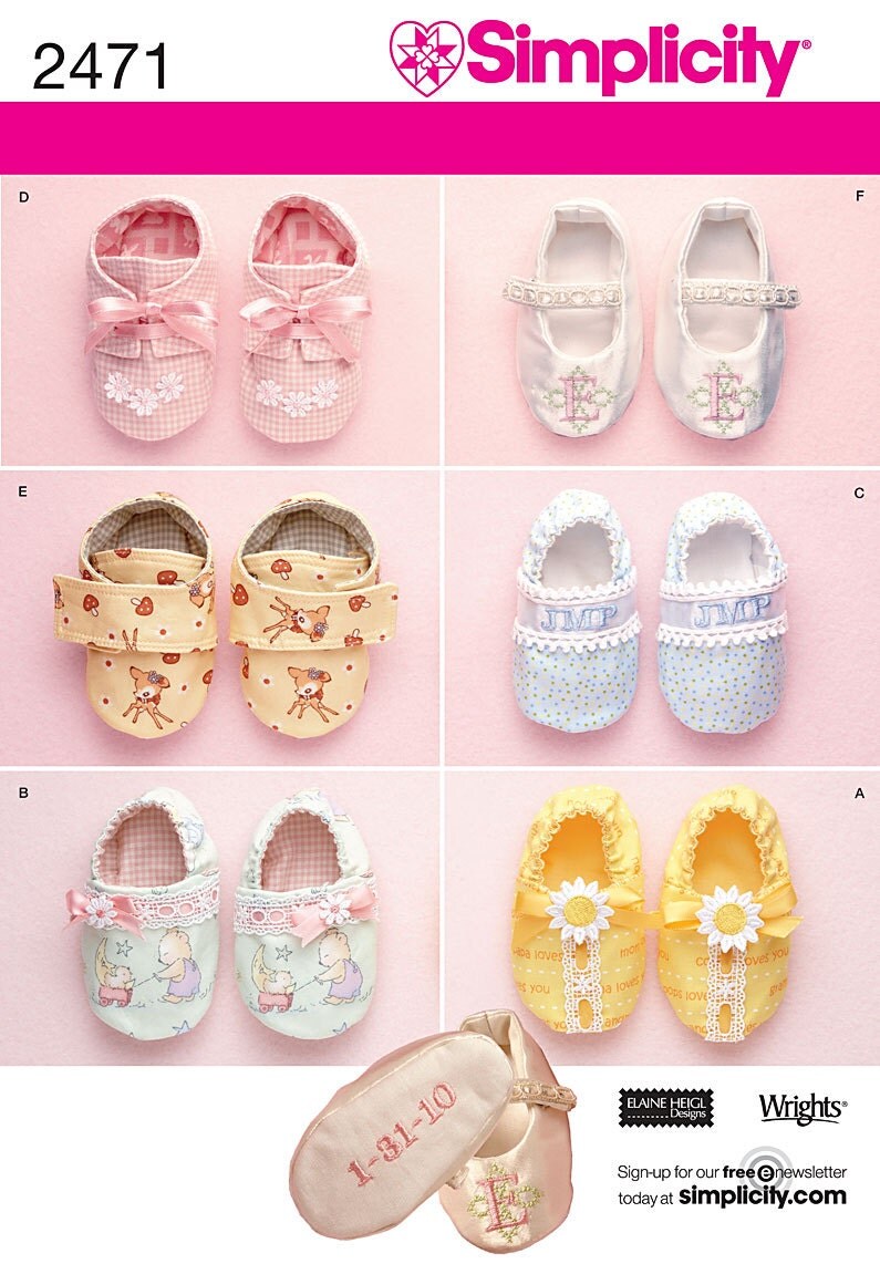 Simplicity Sewing Pattern 2471 Baby Shoes from KlinesCorner on Etsy Studio