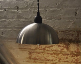 Stainless Steel Pendant Light Fixture Twisted Cloth Covered Wire Adjustable Height