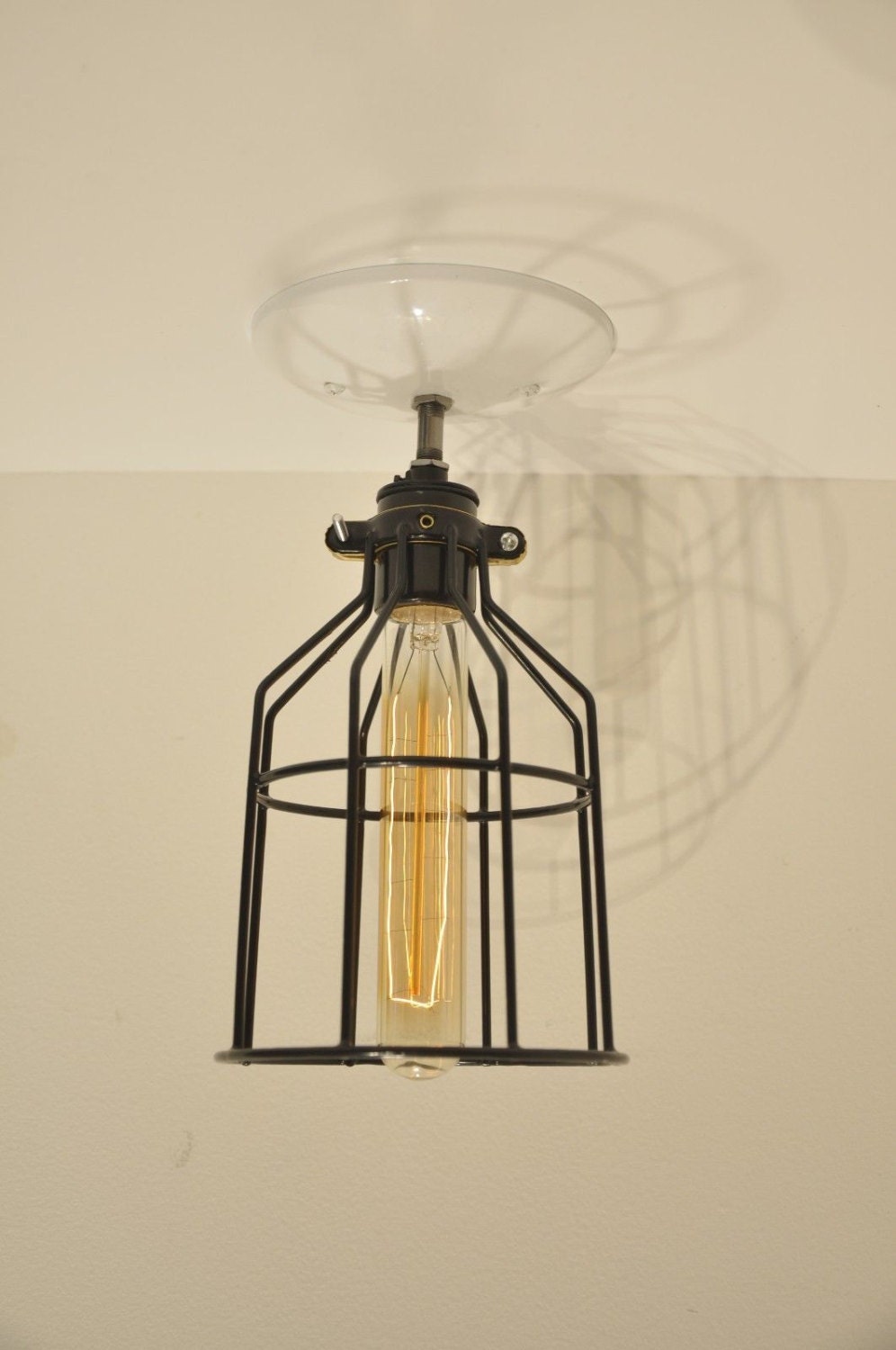 Ceiling Mounted Bulb Guard Light Fixture Industrial Modern