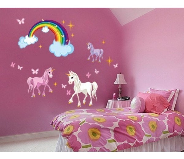 Unicorn Set nursery girls wall decal by StyleandApplyDecals