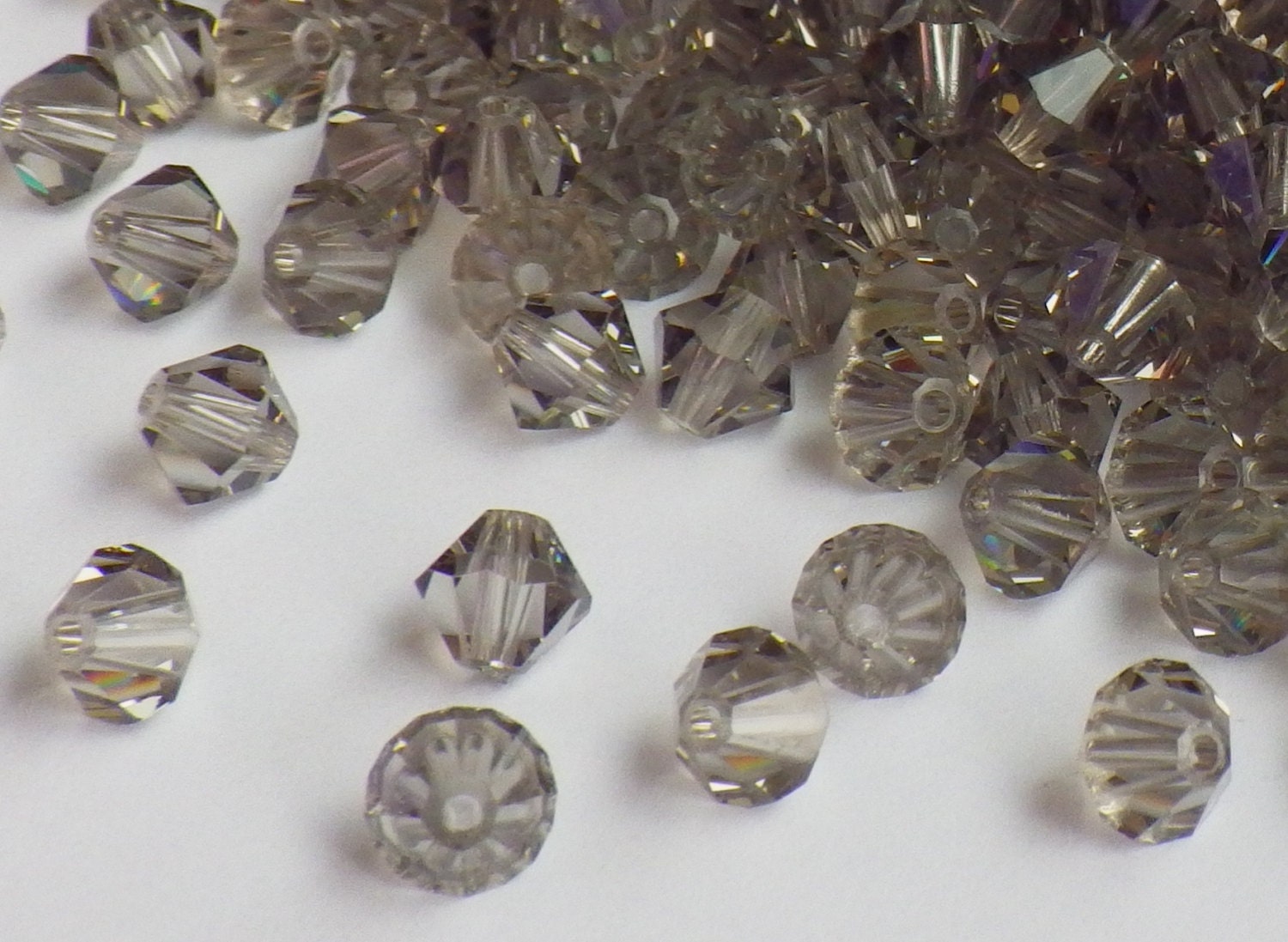 50 Vintage Swarovski Crystal Beads, Black Diamond 5301, 5mm Crystal