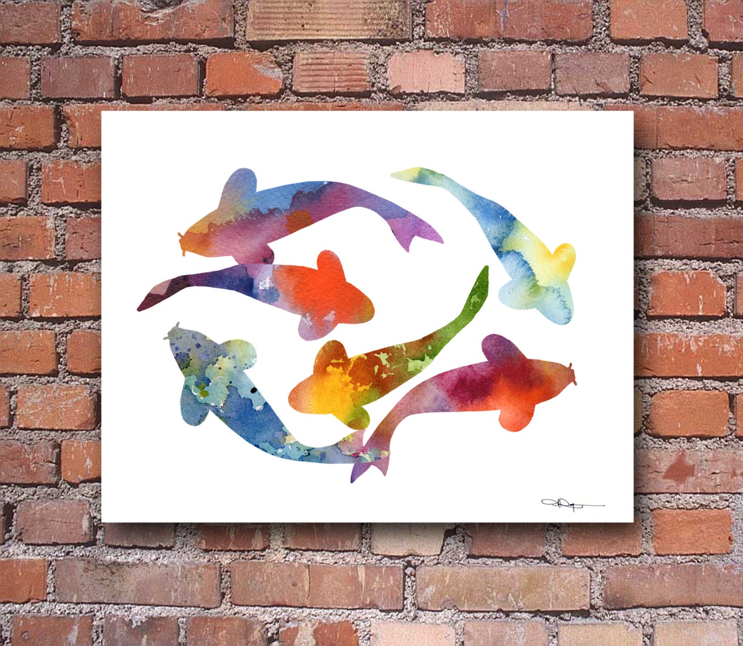 Koi Fish Art Print Abstract Watercolor Painting Wall Decor Koi Fish Art Print Abstract Watercolor Painting Wall Decor Zoom