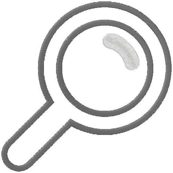 Items similar to Magnifying Glass Applique Embroidery Design on Etsy
