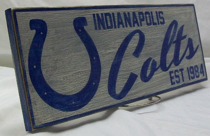 Indianapolis Colts Wall Sign 6 1/2 X 17