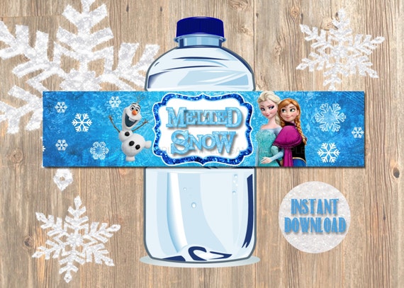 Items similar to Disney's Frozen Water Bottle Labels! Printable Water Bottle Labels to match ...
