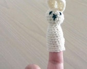 Pattern for Handmade Crochet Amigurumi Bunny Finger Puppet