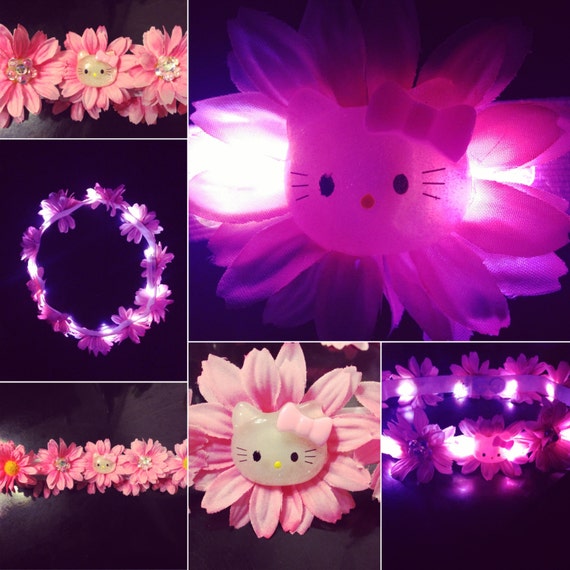 Flower Hello EDC  for  and Kitty raves crown crown flower  LED Festivals Music etsy led