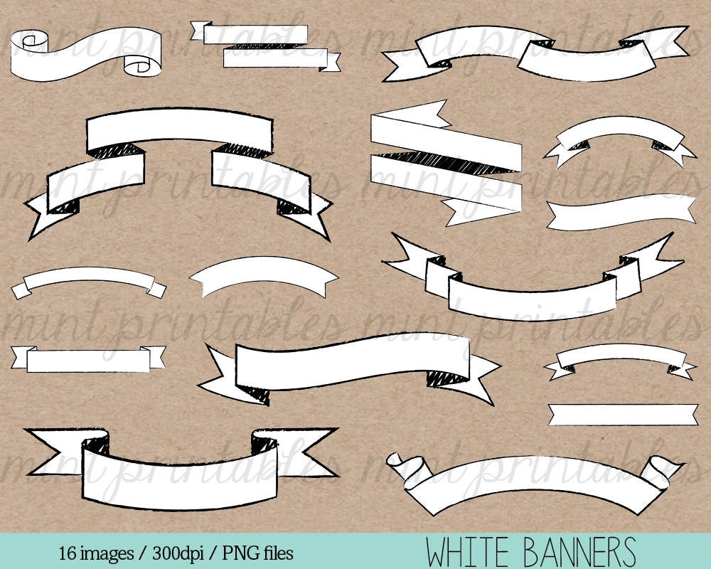 Banners Clipart White banner Clipart Clip Art Ribbons