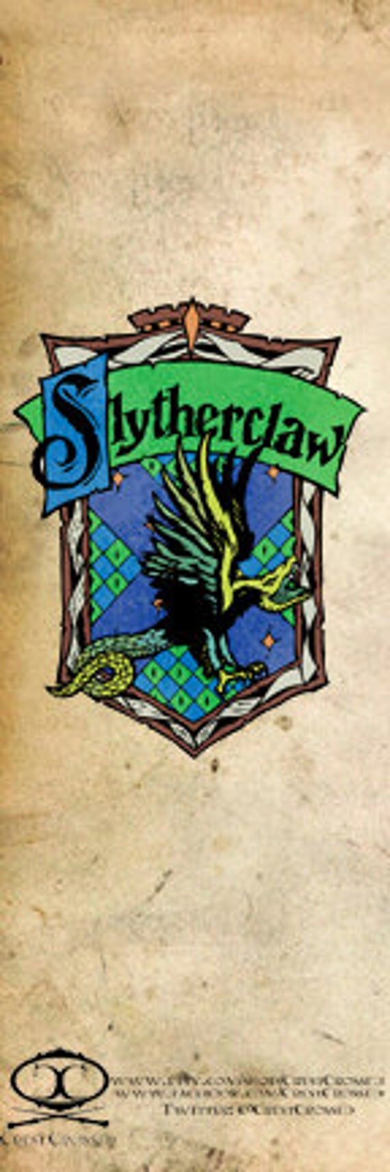 Harry Potter Slytherclaw Cross-House Crest Bookmark