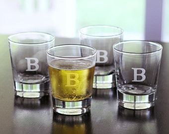 Monogrammed Old Fashioned Whiskey Glasses Set Gift Idea