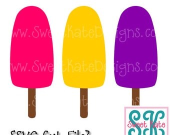 Three Popsicles SVG {Can be a Scrapbook Die Cut or Heat Transfer Vinyl ...