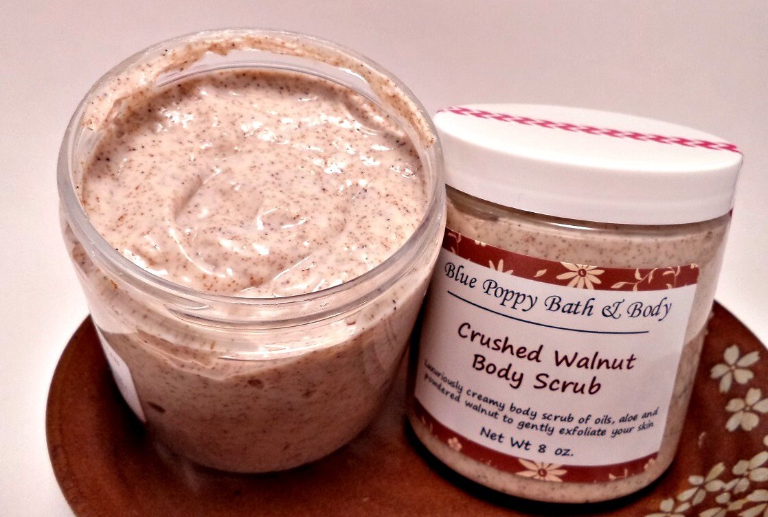 Walnut Body Scrub All Natural Exfoliating 8 oz. Jar