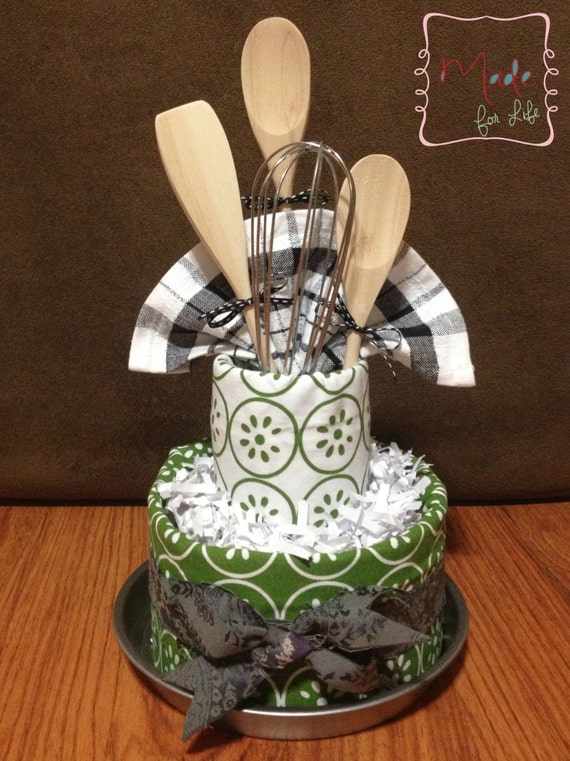 Items similar to Kitchen  towel cake present for bridal  