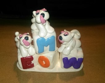 3" Custom Made Polymer Clay Figurine (Kitty Kats on Blocks) "This is made to order" Message me!!! :)