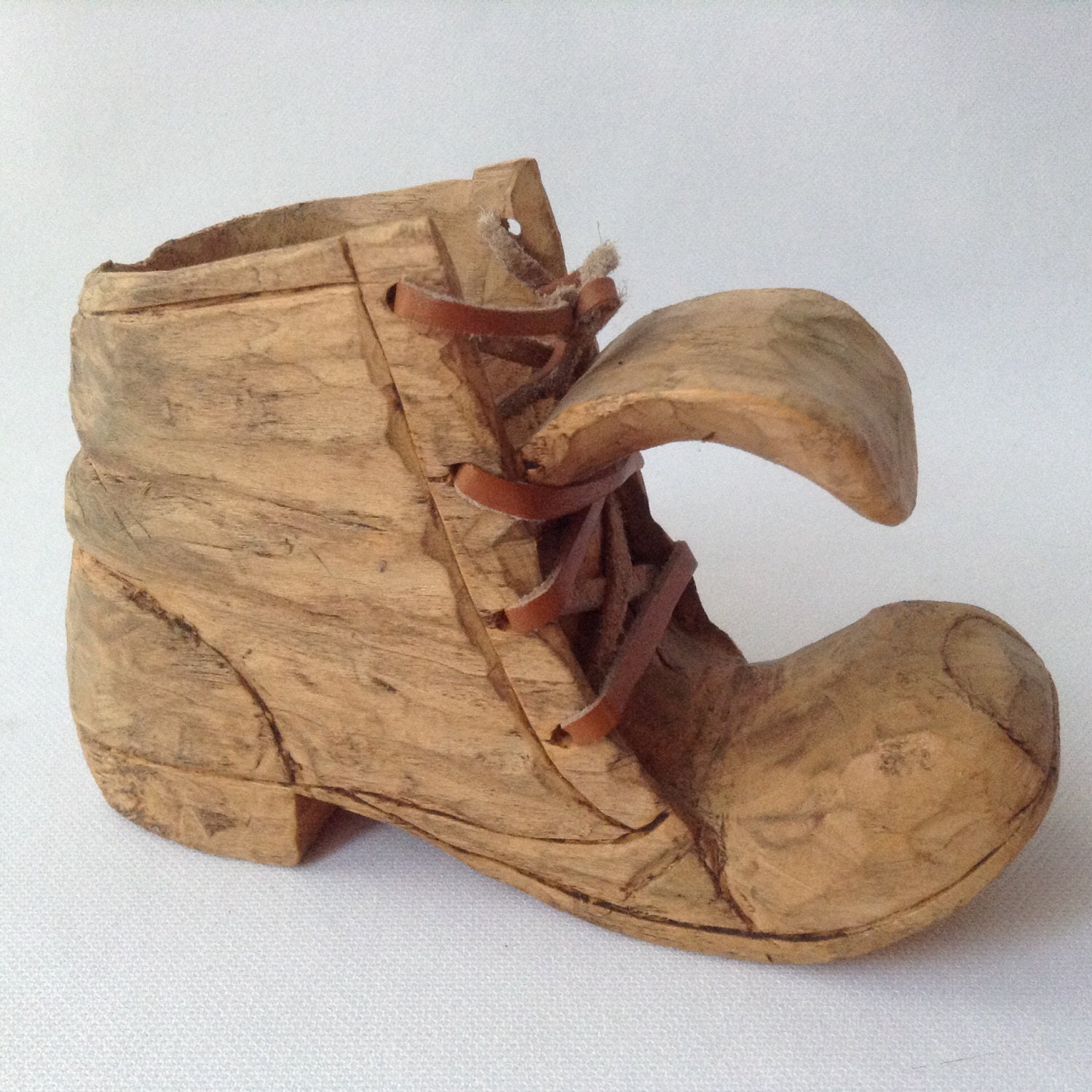 Hand Carved Wooden Hillbilly Boot