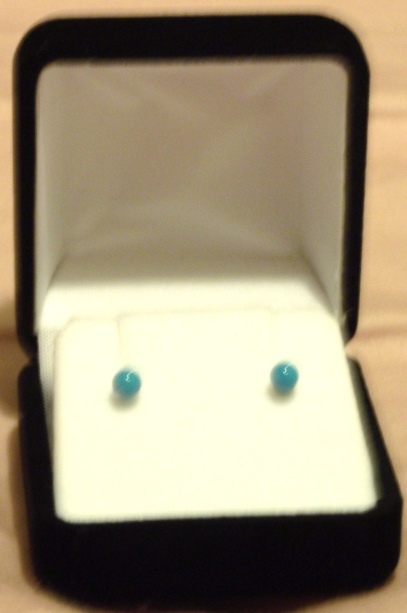 Sleeping Beauty Turquoise & Sterling Silver Stud Earrings