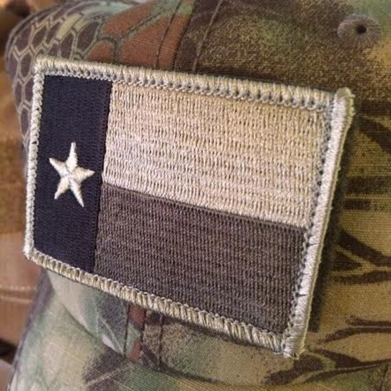 Subdued Tactical Texas State Flag Patch with velcro back